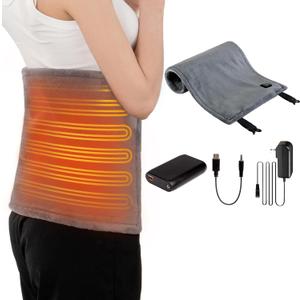 Heating Pad for Pain & Cramps Relief, Gifts for Mom,12"x24" Cordless Electric Heat Pad with Adjustable Straps, 15000mAh Battery Powered, 3 Heat Levels, Auto Shut Off, for Back, Shoulder, Leg