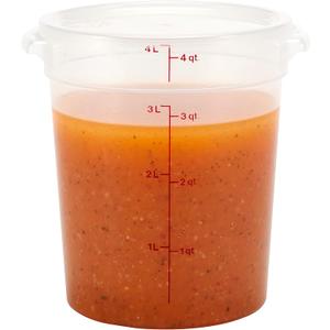 Cambro Food Storage Containers with Lids (BPA-Free) - 4 Quart - Food Grade Buckets with Lids (2 Pack) - For Dough Proofing and Brining (Translucent), 8 inches diameter x 9 inches tall - 1 Pack