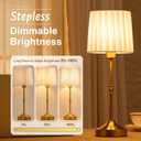 SAIWEYA Cordless Table Lamp Rechargeable, 5200mAH Battery Operated & 3-Way Dimmable Touch Lamps, Vintage Desk Lamps for Bedroom Beside, Dining Room, Kitchen Countertop, Patio, Dorm, Fabric Shade