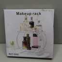 Perfume Organizer for Bedroom Dresser- Sliver Makeup Organizers for Vanity, 2 Tier Bathroom Countertop Organizer Perfume Tray Skincare Storage Cosmetic Display Rack, Make Up Counter Shelf (Silver, Circular)