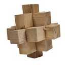 6IN Wood Geo Decor Natural