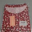 PLOKNRD Summer Dress Casual Beach Short Sleeve Fit T Shirt Sundresses Flowy Cover Ups, Red White Flower-XL 