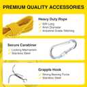 1320LBs Complete Magnet Fishing Kit | Double Sided Fishing Magnet Kit with Case | Includes Strong Neodymium N52 Magnets, Durable 65ft Rope, Carabiner, Gloves, Grappling Hook & Carry Case