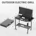 AEWHALE 2-in-1 Outdoor Table & Electric Grill,Portable Grill with Nonstick Cooking Surface for Outdoor Kitchen & Backyard Barbecue Cooking
