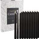 36-Pack 10-Inch Black Taper Candles - Drip-Free Unscented, Long Burning for Dinner Parties, Halloween, Home Decor, Spells & Rituals, Meditation, Prayer (25.4 cm)