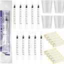 20 Sets 1ml Colostrum Syringes with Caps No Needle Syringe Colostrum Collector Kit Include 20pcs 1ml Sterile Syringes, 20 Labels and 4 Measuring Cups