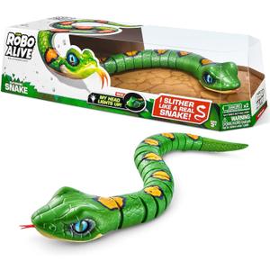 Robo Alive Slithering Snake Series 3 Green by ZURU Battery-Powered Robotic Light Up Reptile Toy That Moves (Green),7150B