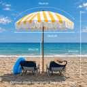 Rayjee 6.5FT Outdoor Patio Umbrella with Fringe, Boho Beach Umbrella