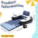 Motorized Pool Float for Adults, Inflatable Pool Lounger with Built in Dual Motor, Cup Holders, Backrest, Foot Pump for Lake, Beach, Summer Party, Color-Block