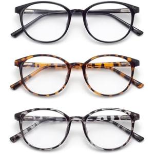 FoxMook Blue Light Blocking Glasses Round Women Men Computer Glasses Anti Eye Strain/UV/Glare Gaming Glasses