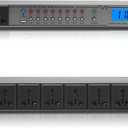 Rack Mount Power Conditioner 20A Sequencer for Audio Equipment, 10 Outlets 2000W Power Supply with 8 Independent Controls, Surge Protector, Voltage Display, External Switch
