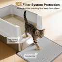 FURTIME Stainless Steel Cat Litter Box with Lid, Metal Kitty Litter Box for Small Cats, Kitten Litter Boxs with Scoop and Mat, Non-Sticky, Anti-Leakage, Easy to Clean, 17"x13"x8.4" (Small)