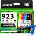 923 Ink Cartridges Combo Pack Replacement for HP 923 Ink Cartridges for HP Printers Work for HP OfficeJet Pro 8130e Ink OfficeJet Pro 8135e 8138e 8122e 8139e 8120e Printer Ink Without Chip, 4 Packs