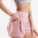 CADMUS 2 in 1 Women's Workout Shorts for Athletic Gym Running Shorts with Phone Pockets (L)