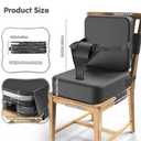 Toddler Booster Seat for Dining Table,Booster Seat for Kitchen Chair with Extended Straps,2PCS Portable with Safety Buckles,Suitable for Kids Aged 3-12 in Restaurants (Grey)