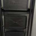 Double Elite Step Ladder 3 Step Folding, Sturdy 330 Lbs Small Step Stool for Adults, Safer Full Steel Multi-use Kitchen Ladder for Home, Closet Step Stool Ladder with Anti-Slip Wide Pedals, Black