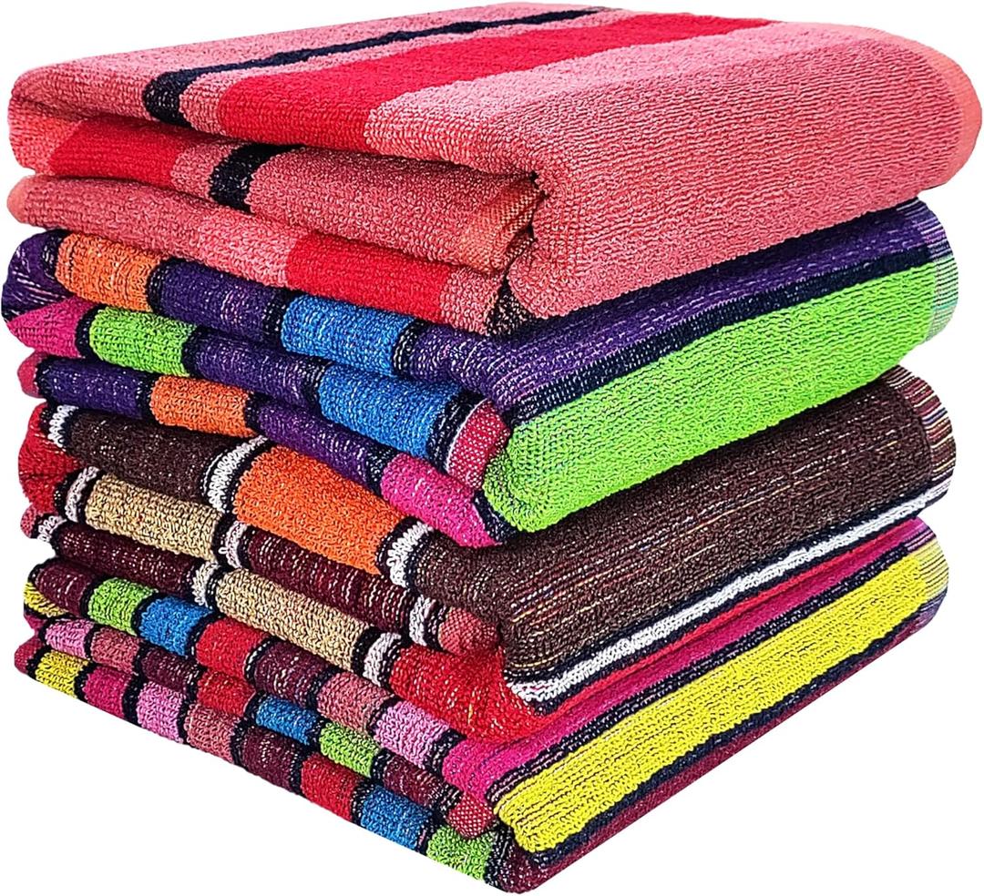 BolBom*S 100% Cotton Luxury Bath Towel Set - Soft & Absorbent Quick-Dry Towels for Bathroom, Spa, Beach or Gym - 30"x60" Large Size - Pack of 4 - Plush & Durable Towels - Machine Washable