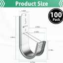 100 Pack 2 Inch Cable Support J Hook Wall Mount J Hook with Retainer Clip, Galvanized Steel for Cable Management & Organization Solution