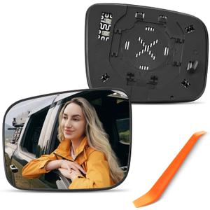 Compatible with Nissan Rogue Driver Side Mirror 2008 2009 2010 2011 2012 2013 2014 2015, Nissan Rogue Select 2014 2015, Left Side Mirrors Replacement Glass with Backing Plate, Power Heated