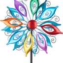 MUMTOP Wind Spinners 43.7 Inch Multi-Color Kinetic Sculpture Metal Windmill with Stake for Garden Yard Lawn Outdoor Decor