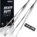 16 Inch long Kitchen Tweezers - 2 Pack large Tweezer Tongs for Cooking, Heavy Duty Stainless Steel Heat Resistant 600F Food tweezers, Dishwasher safe