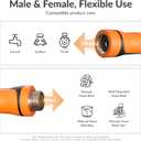 Giraffe Tools Garden Hose 5/8", Water Hose Heavy Duty, Flexible, Lightweight Hybrid Hose with Swivel Handle, 15ft Male to Female Fittings, Burst 600 PSI, Short Leader Hose