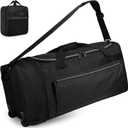 uarition 70L Foldable Rolling Duffle Bag with Wheels | 28” Large Duffle Bag for Travel, Carry On Luggage Duffel Bag for Traveling/Camping/Moving, Water Resistant, Black
