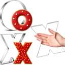 2 Pcs Extra Large Valentine's Day Cookie Cutters 8" X and O Stainless Steel Giant Cookie Cutters for Holiday Baking