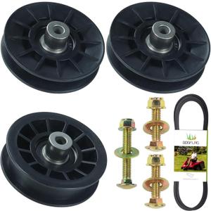 2 Pack 532194326 Pulley with 532194327 Pulley 130969 Belt Replaces Craftsman 194326 Idler Pulley, 194327 Idler Pulley for Husqvarna YTH22V46, YTH20K46, LGT2654, YTH2348, YTH1542XP Ride Mowers