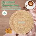 FoldTier 40 Pcs Round Placemats Bulk Plate Chargers Set 11.8 Inch Woven Placemat Rustic Braided Straw Rattan Charger Natural Water Hyacinth Place Mat for Wedding Party Table Single Tableware Use