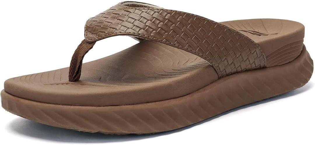 Women's Plantar Fasciitis Flip Flops Orthopedic Arch Support Comfortable Recovery Walking Cushion Sandals, 8