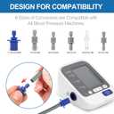 9"-17" Blood Pressure Cuff Arm, Wide-Range Standard/Medium to Large Replacement Cuff Fits M&L Size Arms, 6 Sizes of Connectors Compatible with Omron and Other Brand BP Machines (BP Cuff Included Only)