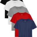 5 Pack Boys Shirts Youth Athletic Dry-Fit T-Shirt Short Sleeve Boys' Activewear Tops for Youth Teens, 14-16Y