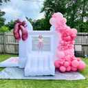 POYOUNGHU White Bounce House, House with Blower, Inflatable Bouncer, Children's Toy, Sewn Extra Thick Material for Durability