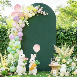 6FT Hunter Green Arch Backdrop Cover, Spandex Fitted Wedding Arch Stand Covers 2-Sided Round Top Chiara Arch Backdrop Cover for Easter Wedding Birthday Party Baby Shower Banquet Decoration
