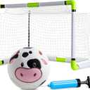 VangeBow Toddler Soccer Goal Set with Soft Plush Cow Ball and Mini Net