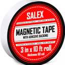 Magnetic Tape with Adhesive Backing 3 inch Wide - Thick 60 mil Magnet Tape Roll to Make Sticky Magnet Strips, Strong Squares, Dots, Flexible Sheets, Cutting Own Fridge Magnets, Crafts