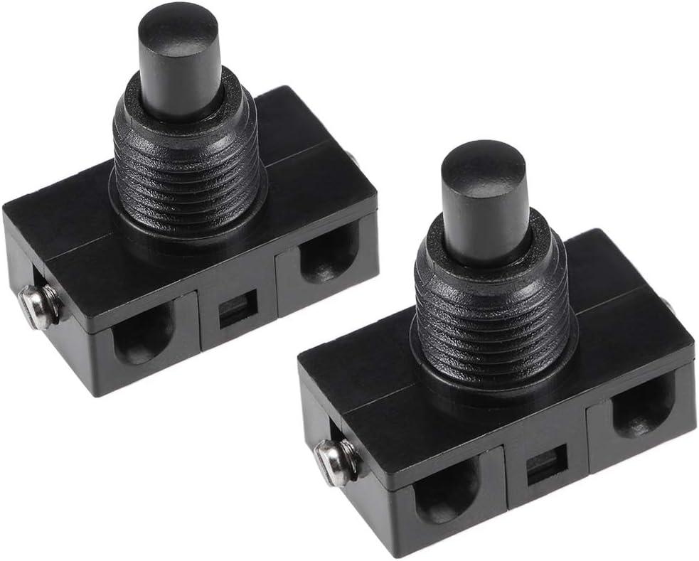 uxcell Inline Foot Pedal Push Button Switch, UFO Type Lamp Lighting Foot Control Latching ON/Off Footswitch Black 2 Pcs