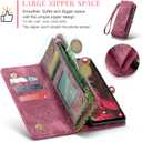 GooodiDEAR for Samsung A25 Case, Shockproof Card Holder Flip Magnetic 2-in-1 Detachable Zipper Slots Wallet Cover for Samsung Galaxy A25 5G, Anti-Scratch Leather TPU Bumper Luxury Purse Holster, Red