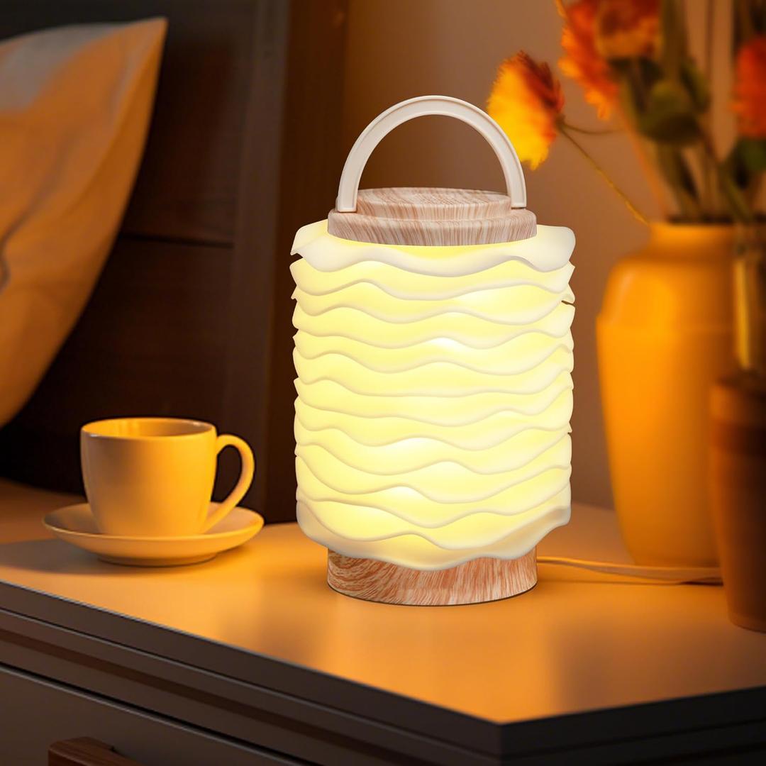 Touch Night Light, Portable Table Lamp with 3 Color Modes & Stepless Dimming, Lightweight Bedside Lamp for Bedroom, Nursery, Office