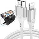 for Lightning to Micro B USB 3.0 Camera Adapter Cable MFi Certified for iPhone 14 13 12 XR 7 Plus Import Photos Video USB 3.0 Micro DSLR Camera OTG Cable for Canon Nikon Cord 3.3ft, Not for Hard Drive