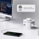 ANNQUAN 20 Amp Pop Up Countertop Outlet with 15W Wireless Charger,Max 65W Power Delivery,4.75" Pop Up Electrical Outlet with 3 Outlets 3 USB Ports for Home Office
