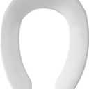 BEMIS 1955CT Commercial Open Front Plastic Toilet Seat, Heavy Duty Industrial Seat without Lid, Secure Installation for Long Lasting Use, Made in USA, Elongated, White
