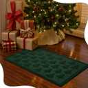 Dunzy Christmas Door Mat Christmas Tree Front Door Welcome Mat Anti-Slip Rubber Doormat Dark Green Absorbent Mud Dirt Resist Doormat for Winter Holiday Xmas Home Bedroom Kitchen