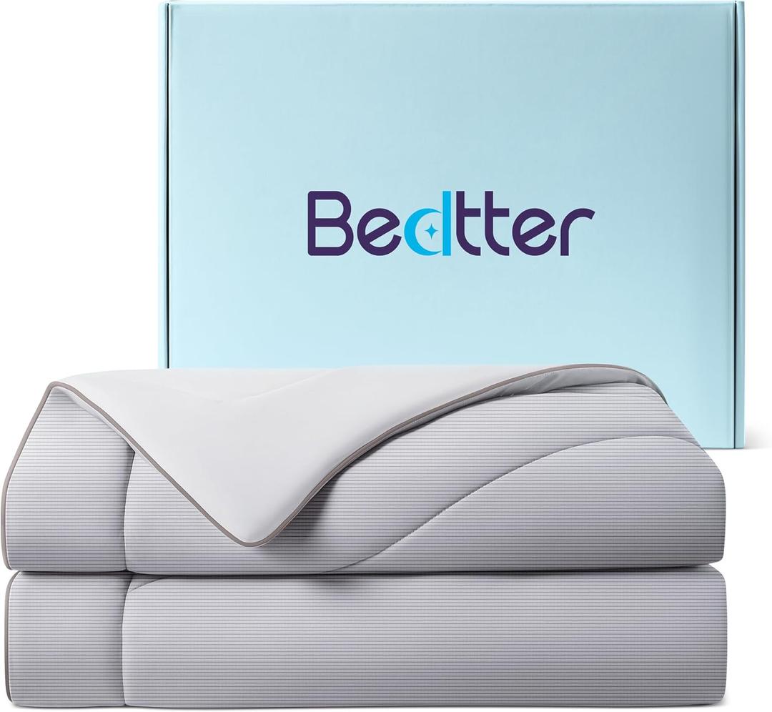 King/Cali King Cooling Comforter, Blanket for Hot Sleepers, All Season Bedding to Keep Cool for Night Sweats, Breathable Lightweight Upgraded Cold Blanket, 106x90 Inches, Grey