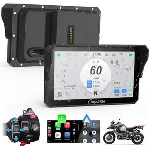 Carpuride W602BSPRO for BMW Motorcycle Carplay & Android Auto 6.25" IP67 Waterproof Car Play Moto GPS Navigation Screen with Dual Bluetooth, Data Reading, OTA, Wonder Control, TPMS, Compass, Barometer