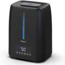 6L Top Fill Ultrasonic Humidifier - Cool and Warm Mist for Bedroom, Baby, Large Rooms & Plants, Smart Humidity Control, Aroma Diffuser, Night Light, 12H Timer, Quiet, Black