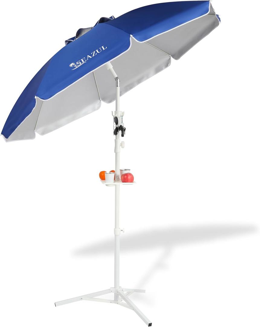 6.5ft Sun Shade Umbrella, Portable Umbrella with Stand for Sports, Adjustable and Lightweight, Sun Protection, Royal Blue