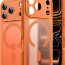 Magnetic Case for iPhone 17 Pro 6.3-Inch Compatible with MagSafe, Camera Lens Full Protection, Translucent Matte Back Slim Minimalist Shockproof Phone Cover (Orange)