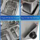6 Pans Spice Rack Shelf 2 Row Stainless Steel Spice Organizer Stand with Lids Spoons Countertop Inclined Holder Buffet Containers Set for Sauce Jam Fruits Ingredient Kitchen Restaurant Pantry